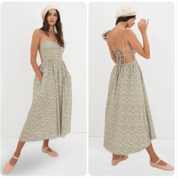 NWOT For Love and Lemons Raleigh LIBERTY Poppy Floral Cotton Midi Dress Medium - Picture 5 of 15